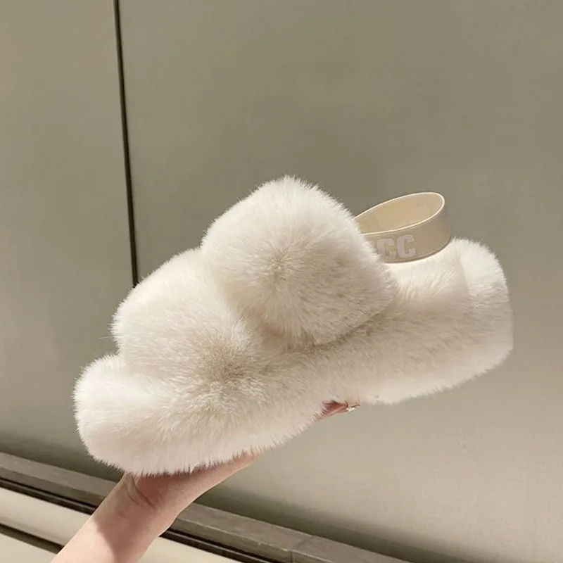 2021 New Thick-soled Plush Slippers Women Elastic Band Outer Wear Open-toed Plush Cotton Slippers Simple Non-slip Women's Shoes 
2021 New Thick-soled Plush Slippers Women Elastic Band Outer Wear Open-toed Plush Cotton Slippers Simple Non-slip Women's Shoes