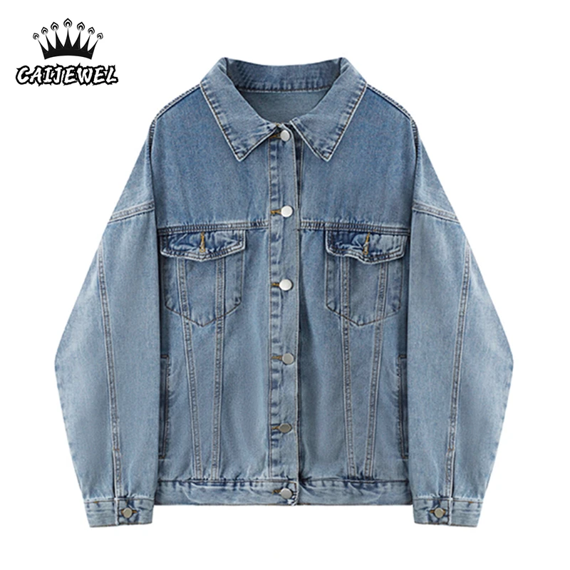 Autumn Winter Denim Jacket Women Retro Coats Long Sleeves Polo Collar Korean Fashion Baggy Casual Streetwear Ladies Jean Jacket 
Autumn Winter Denim Jacket Women Retro Coats Long Sleeves Polo Collar Korean Fashion Baggy Casual Streetwear Ladies Jean Jacket