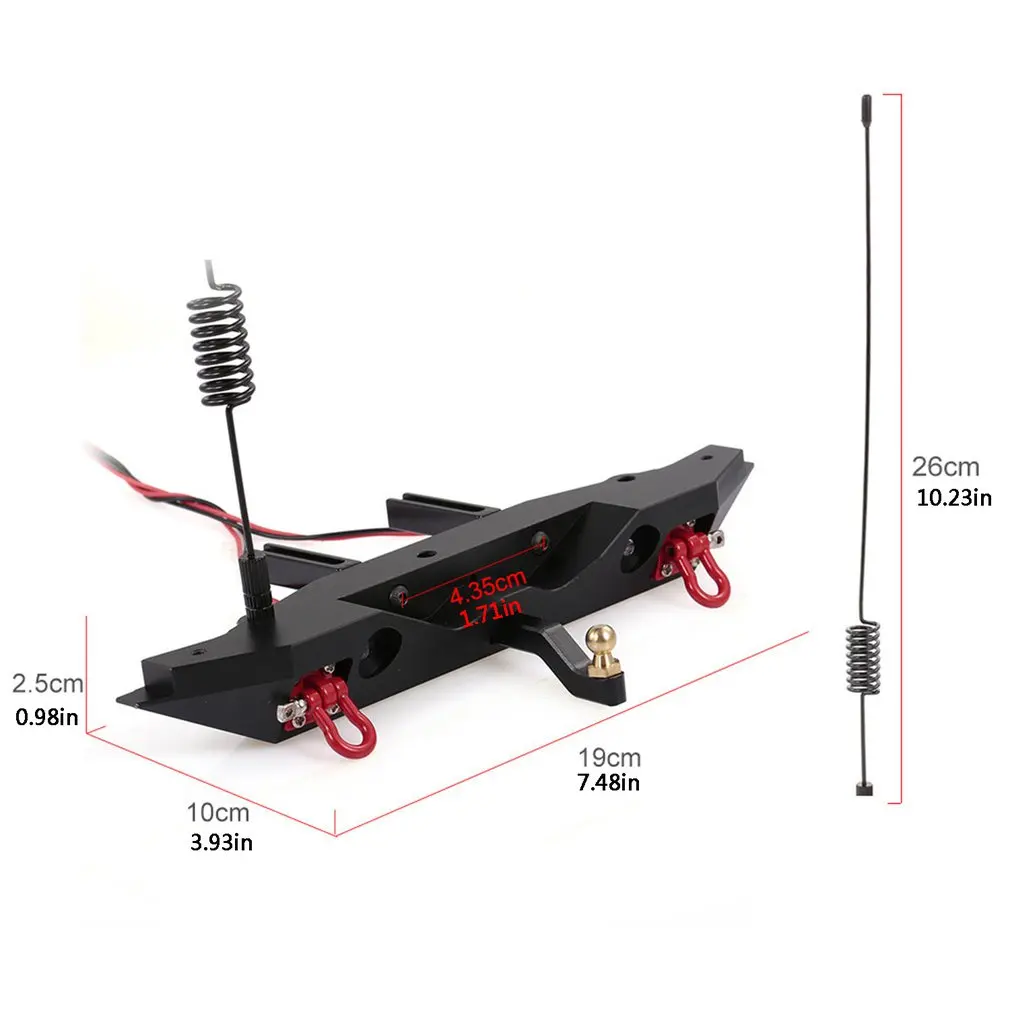 For Trx-4 Rc 4wd Axial Scx10 Climbing Car Rear Bumper With Remote Control Antenna Trailer Coupler 2 Led Lamp
For Trx-4 Rc 4wd Axial Scx10 Climbing Car Rear Bumper With Remote Control Antenna Trailer Coupler 2 Led Lamp