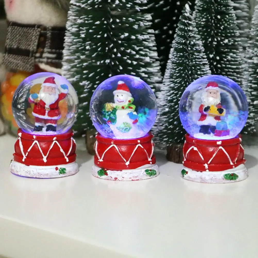 

Crystal Ball Mini Snow Globe Display Holiday Decor Decorative Christmas Tree Santa Claus Snowman Glass Ball Ornament