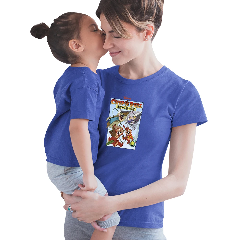 Disney Family Look Outfits Chip 'n' Dale Printing Удобная модная футболка в стиле Харадзюку