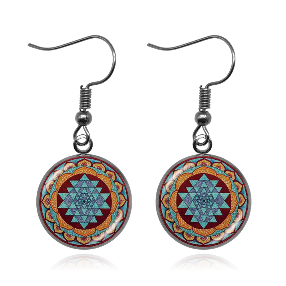 KARAIRIS Sacred Geometry Earrings Buddhist Sri Yantra lanka chakra Cabochon Mandala Glass Earrings Jewelry wholesale Accessories
KARAIRIS Sacred Geometry Earrings Buddhist Sri Yantra lanka chakra Cabochon Mandala Glass Earrings Jewelry wholesale Accessories