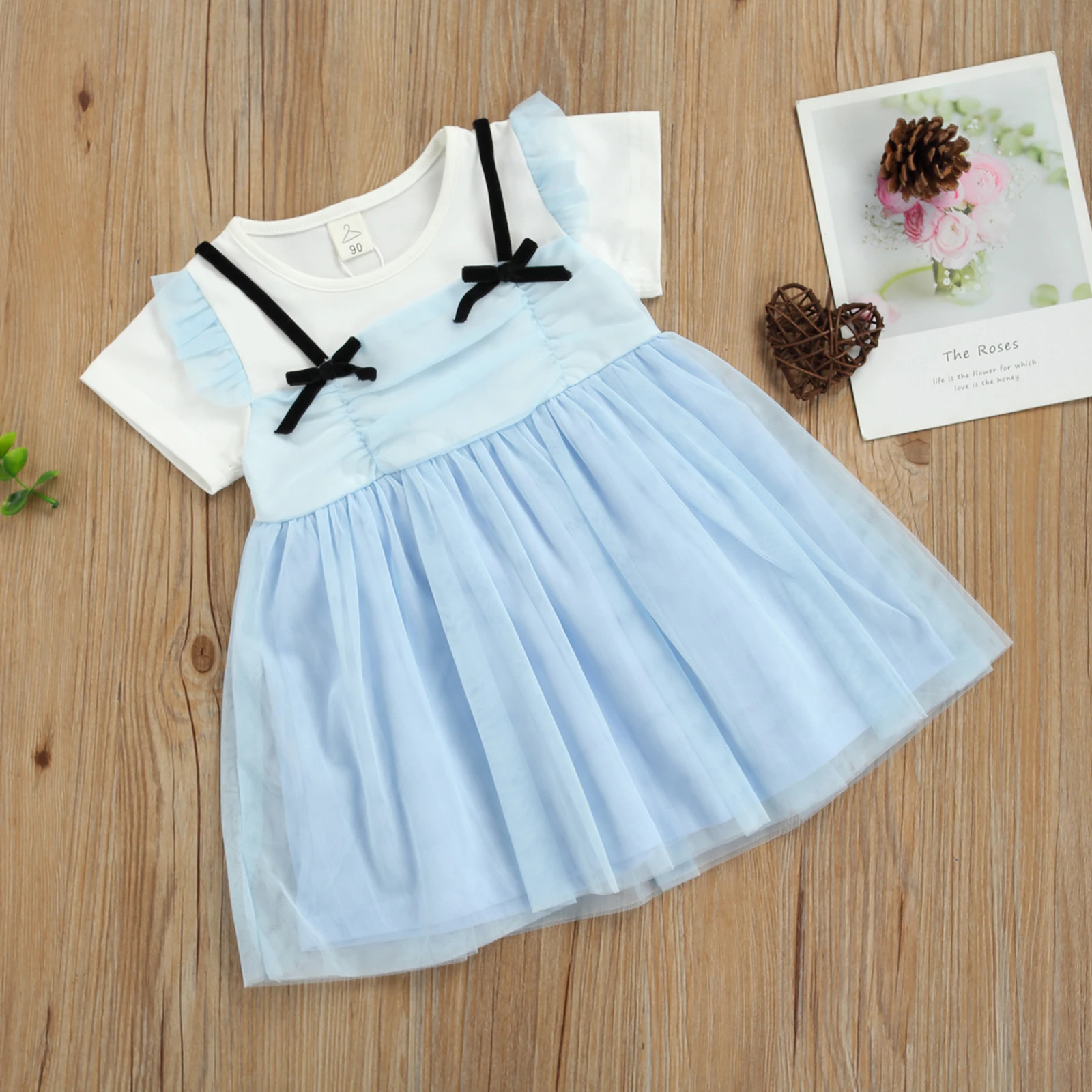 1-5 Years Summer Breathable Little Girls Dress Children False 2 Pieces Bow Decoration Mesh Splicing Short Sleeve Princess Skirt
1-5 Years Summer Breathable Little Girls Dress Children False 2 Pieces Bow Decoration Mesh Splicing Short Sleeve Princess Skirt