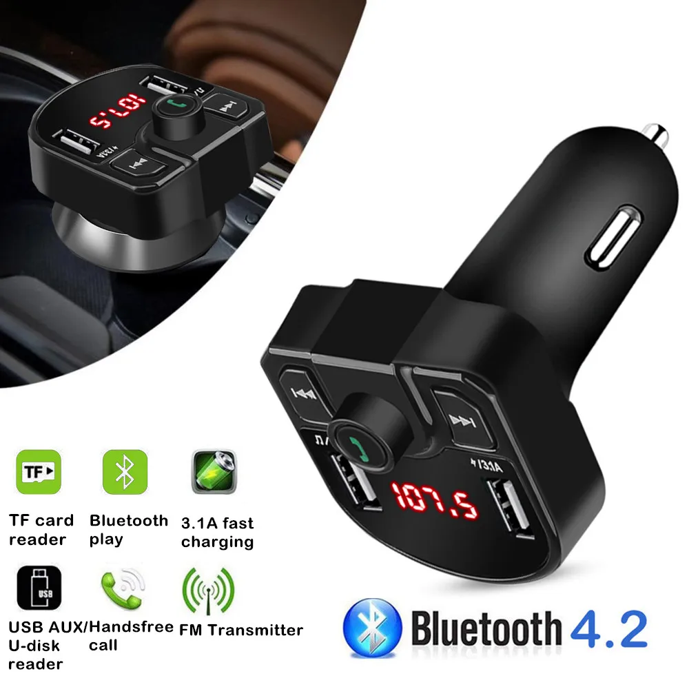 Kebidu Car Bluetooth 4.2 Fm Transmitter Wireless Handsfree Audio Receiver Auto Mp3 Player 3.1A Dual Usb Car Fast Charger
Kebidu Car Bluetooth 4.2 Fm Transmitter Wireless Handsfree Audio Receiver Auto Mp3 Player 3.1A Dual Usb Car Fast Charger