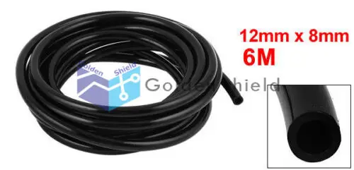 

6M 12mm OD x 8mm ID PU Pneumatic Air Tubing Pipe Hose Black.