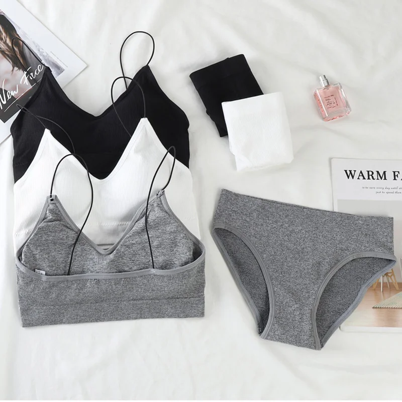 Women's Underwear Sexy Bras Tube Top Push Up Bra Set Lingerie Bralette Ribbed Bra Sports Tops Panties Crop Tops Female Intimates
Women's Underwear Sexy Bras Tube Top Push Up Bra Set Lingerie Bralette Ribbed Bra Sports Tops Panties Crop Tops Female Intimates