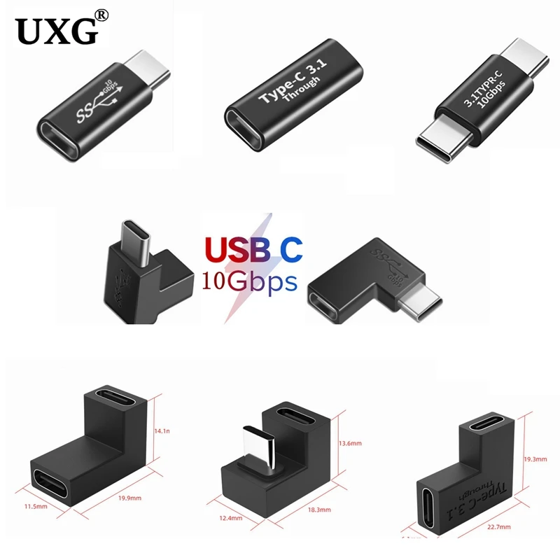 Переходник U-образный угловой 90 градусов USB 3 1 10 Гбит/с Type C Папа-мама | Электроника