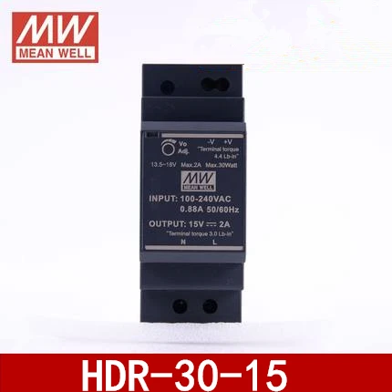 Оригинал Mean Well HDR-30-15 DC 15V 2A 30W meanwell ультра тонкий ступенчатая форма DIN Rail источник питания
Оригинал Mean Well HDR-30-15 DC 15V 2A 30W meanwell ультра тонкий ступенчатая форма DIN Rail источник питания