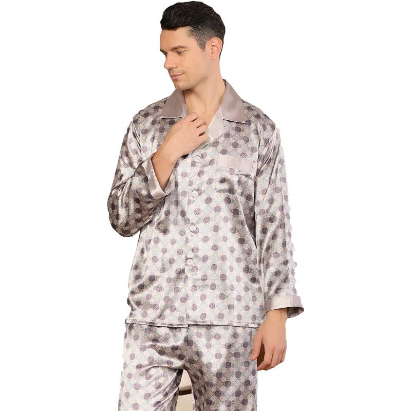 

New Mens Silk Satin Pajamas Set Pajama Men Comfortable Sleepwear Modern Style Nightgown Home Male Soft Cozy Sleeping Pyjamas 3XL