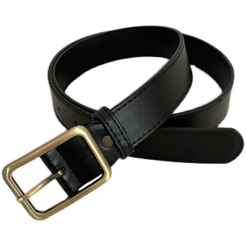 Simple All-match Trousers Belt for Women Rectangular Retro Copper Buckle Ladies Wide Belt Fashion Decorative Trousers Waistband 
Simple All-match Trousers Belt for Women Rectangular Retro Copper Buckle Ladies Wide Belt Fashion Decorative Trousers Waistband