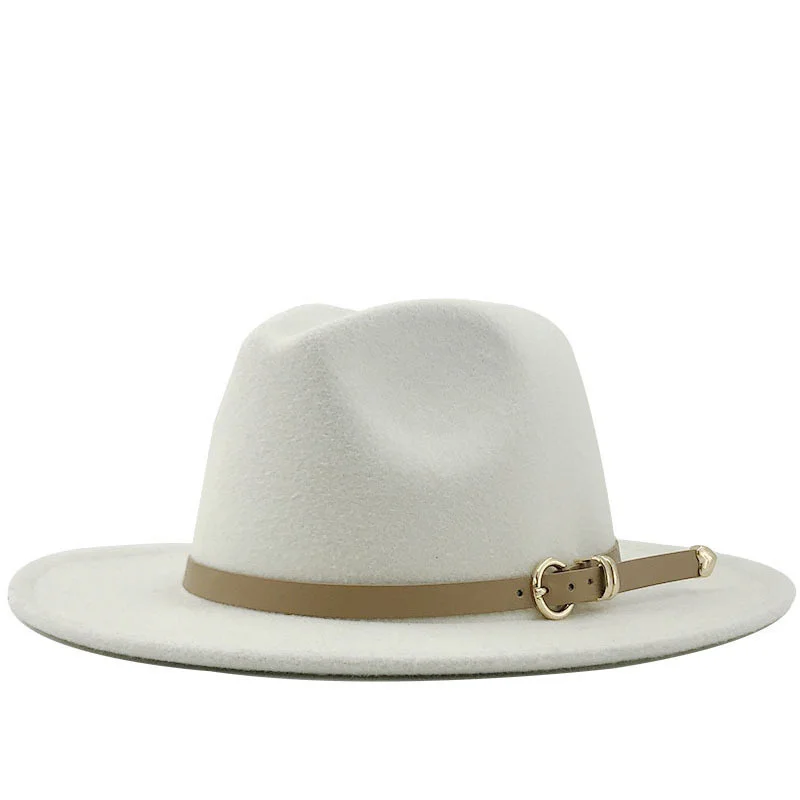 Men Women New Flat Brim Panama Style Wool Felt Jazz Fedora Hat Cap Gentleman Europe Formal Hat white Floppy Trilby Party Hat
Men Women New Flat Brim Panama Style Wool Felt Jazz Fedora Hat Cap Gentleman Europe Formal Hat white Floppy Trilby Party Hat