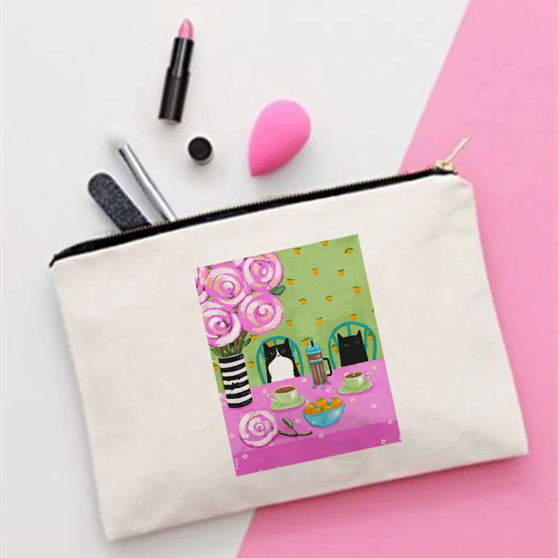 Women Press Coffee Cats Printed Make up bag Fashion Women Cosmetics Organizer Bag for Travel Colorful Storage Bag for Lady Bag
Women Press Coffee Cats Printed Make up bag Fashion Women Cosmetics Organizer Bag for Travel Colorful Storage Bag for Lady Bag