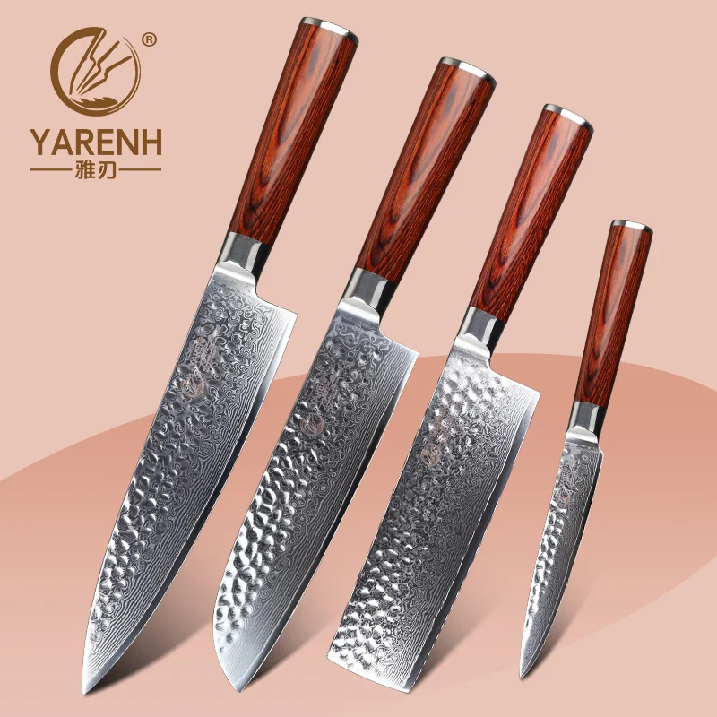 Набор кухонных ножей YARENH 3-4 шт., профессиональные наборы ножей шеф-повара, японская Дамасская сталь, набор универсальных ножей Повара санток...
Набор кухонных ножей YARENH 3-4 шт., профессиональные наборы ножей шеф-повара, японская Дамасская сталь, набор универсальных ножей Повара санток...