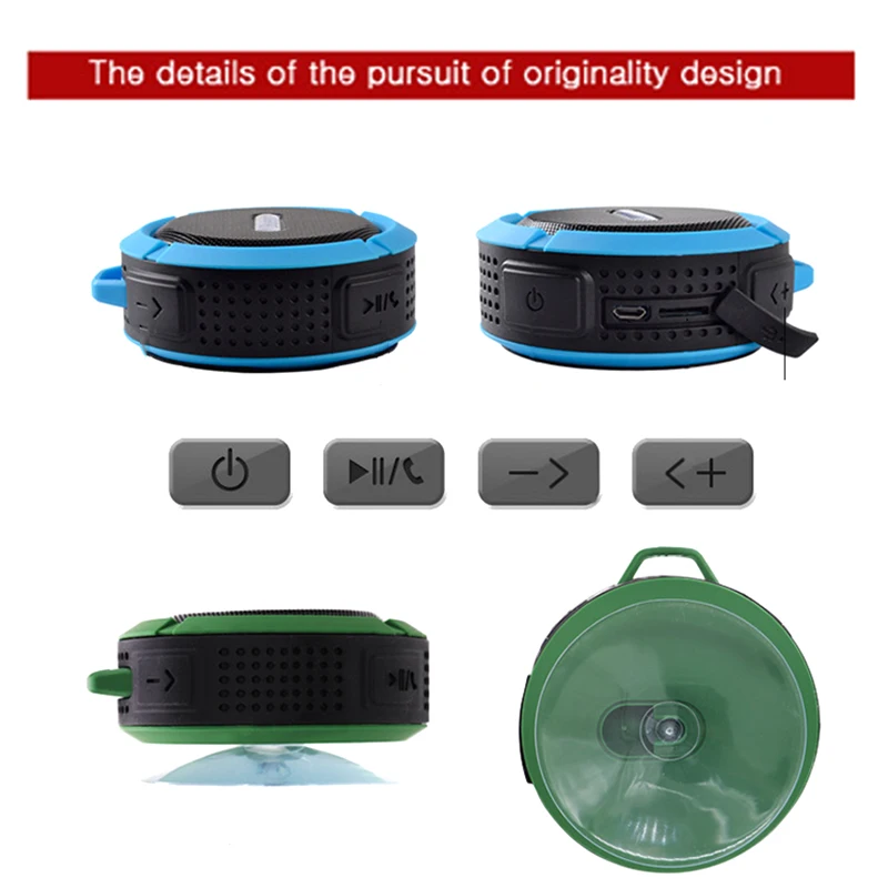 Waterproof Outdoor Bluetooth Speaker Big Suction Cup Dustproof Stereo Outdoor Sports Mini TF Subwoofer Music Player
Waterproof Outdoor Bluetooth Speaker Big Suction Cup Dustproof Stereo Outdoor Sports Mini TF Subwoofer Music Player