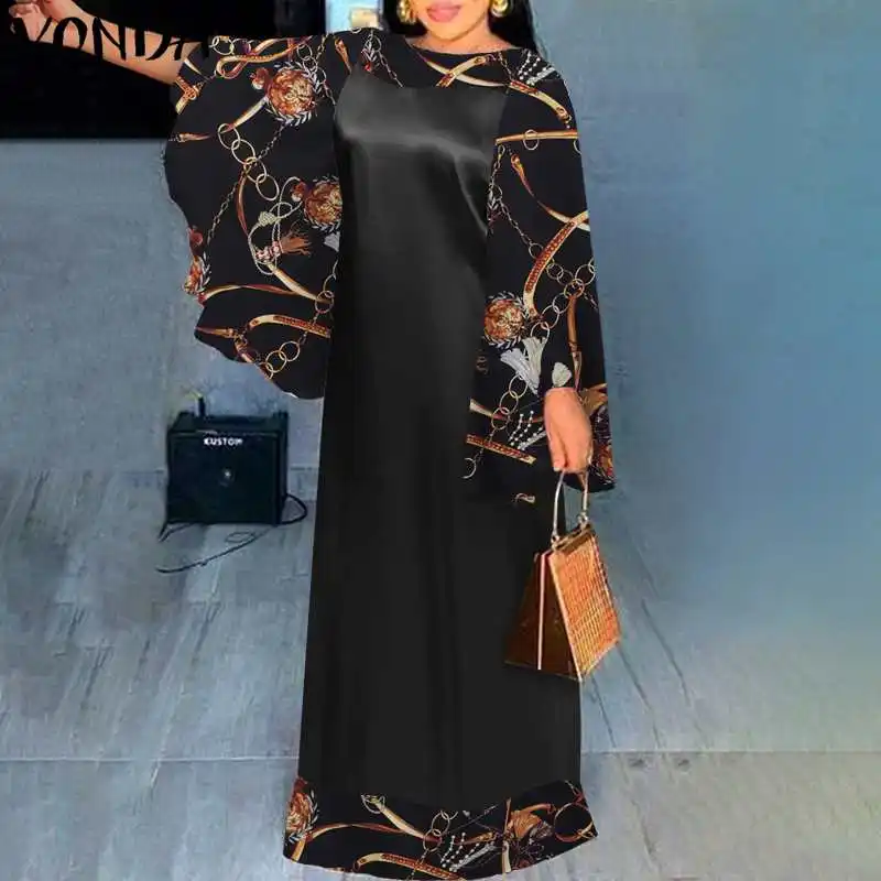 VONDA Women Long Sleeve Maxi Dress Casual Flare Sleeve O Neck Holiday Dresses Oversized Sundress Loose Elegant Robes Oversized
VONDA Women Long Sleeve Maxi Dress Casual Flare Sleeve O Neck Holiday Dresses Oversized Sundress Loose Elegant Robes Oversized