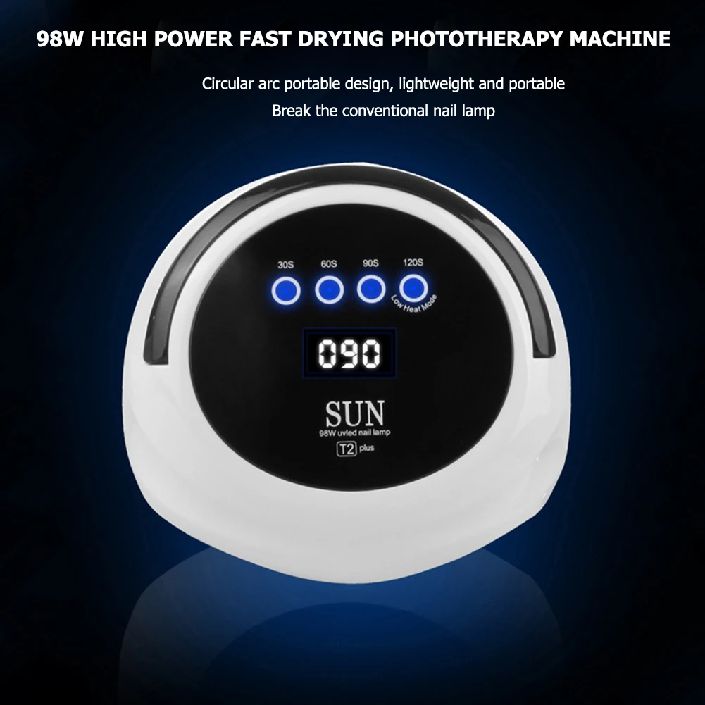 98W Two Hands Nail Dryer UV LED Lamp Sunlight Curing Gel Polish Nail Art Light for Household Personal Nail Health Care
98W Two Hands Nail Dryer UV LED Lamp Sunlight Curing Gel Polish Nail Art Light for Household Personal Nail Health Care