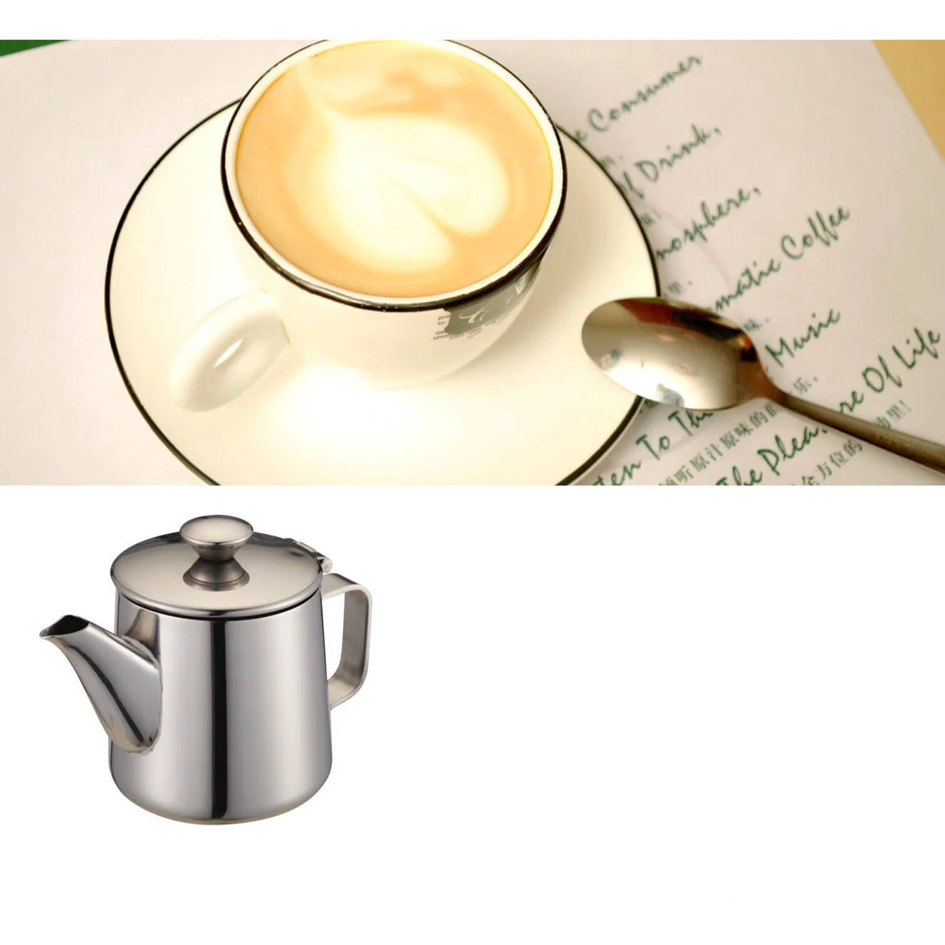 Mini Simple Coffee Pots Stainless Steel Milk Pitcher Kettle Tea Pot Coffee Pots European Style Kaffeetasse Kitchen Tools DJ60KH
Mini Simple Coffee Pots Stainless Steel Milk Pitcher Kettle Tea Pot Coffee Pots European Style Kaffeetasse Kitchen Tools DJ60KH
