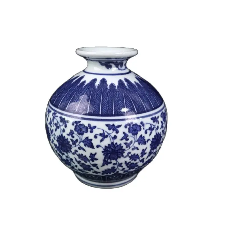 

Chinese Old Porcelain Blue And White Pomegranate Vase With Lotus Pattern