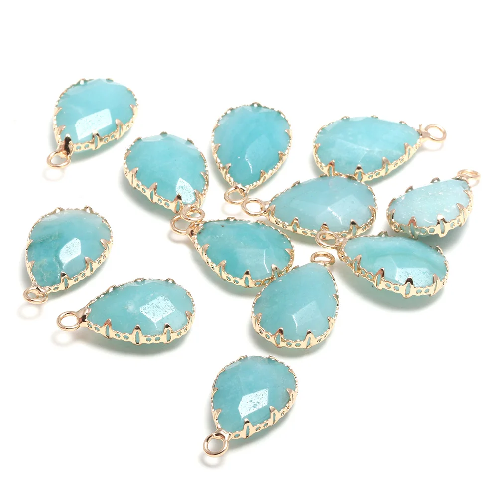 Natural Stone Pendant Water Drop Amazonite Faceted Pendant Charms for Jewelry Making Diy Earring Necklace Accessories 13x23mm
Natural Stone Pendant Water Drop Amazonite Faceted Pendant Charms for Jewelry Making Diy Earring Necklace Accessories 13x23mm