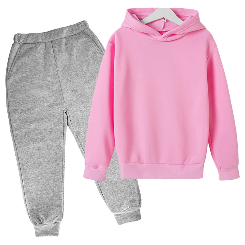 Pure Color Cotton Girl Casual Suit 4T-14T Track Field Sports Suit Boy Sports Hoodie + pants 2-piece Jogging Suit Kids Clothes
Pure Color Cotton Girl Casual Suit 4T-14T Track Field Sports Suit Boy Sports Hoodie + pants 2-piece Jogging Suit Kids Clothes