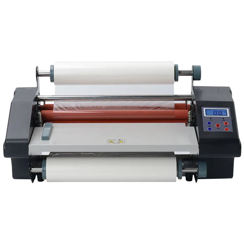 

A3+ 370MM Four Roller Laminating Machine Hot Rolling Mill Roller, Cold Laminator Rolling Machine with Two Gloss Film GD-093H XH