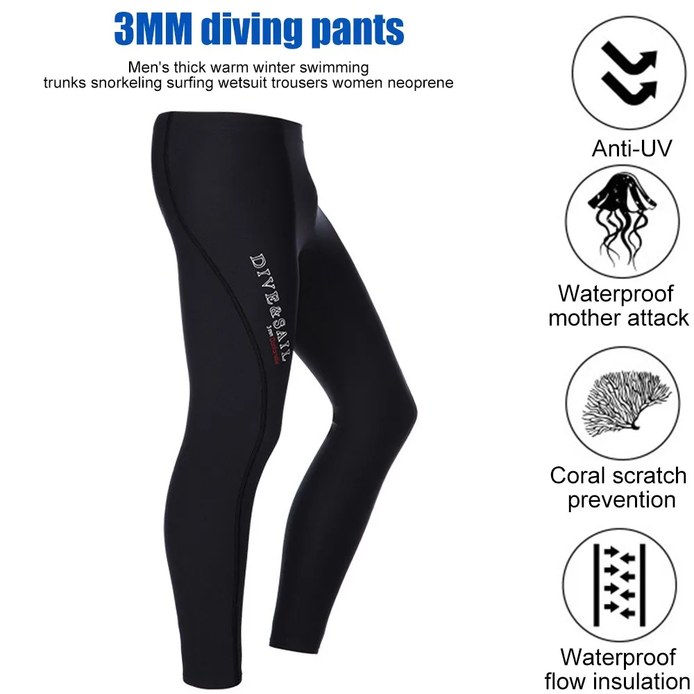 

Мужской гидрокостюм для дайвинга 3 мм, неопреновые брюки с длинным рукавом, бриджи для подводного плавания, скакания, сёрфинга, Каноэ