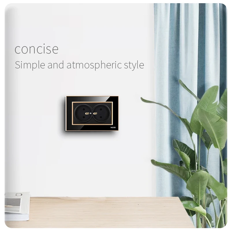 French Standard Power Plug Socke Acrylic With Grounding Black 2 Gang Wall Socket 250V 16A Power Supply Charger Dropshipping
French Standard Power Plug Socke Acrylic With Grounding Black 2 Gang Wall Socket 250V 16A Power Supply Charger Dropshipping