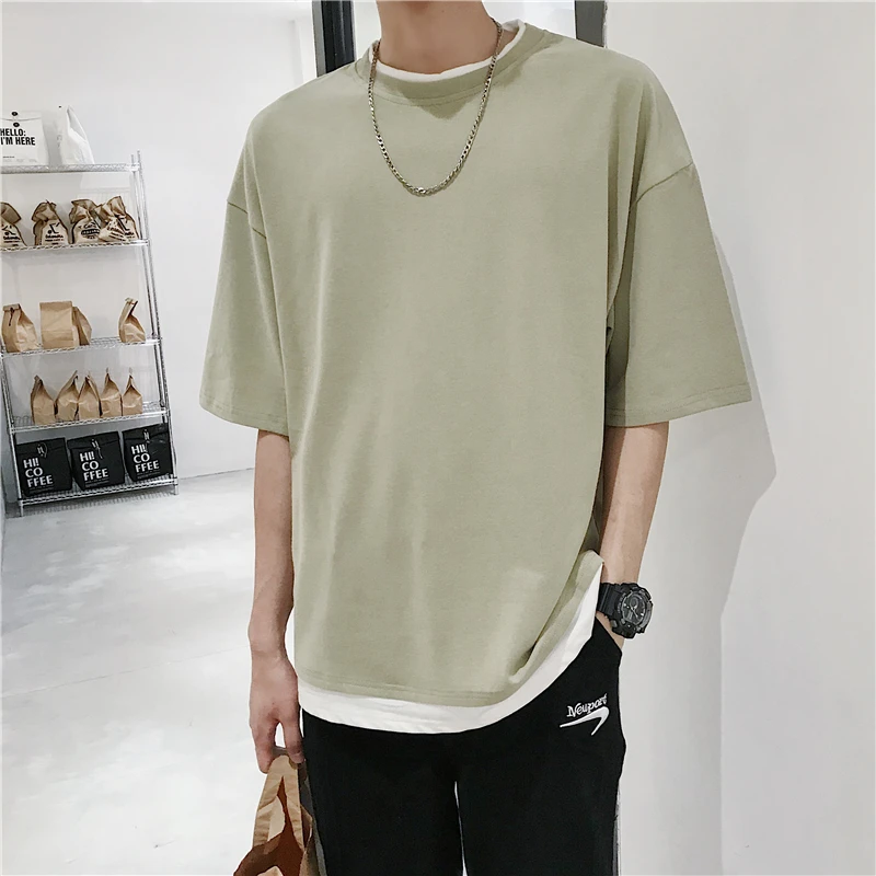 Summer Men's Short-sleeved T-shirt Korean Casual Fashion Loose Two-piece T-shirt Men's Harajuku Streetwear Retro T-shirt
Summer Men's Short-sleeved T-shirt Korean Casual Fashion Loose Two-piece T-shirt Men's Harajuku Streetwear Retro T-shirt
