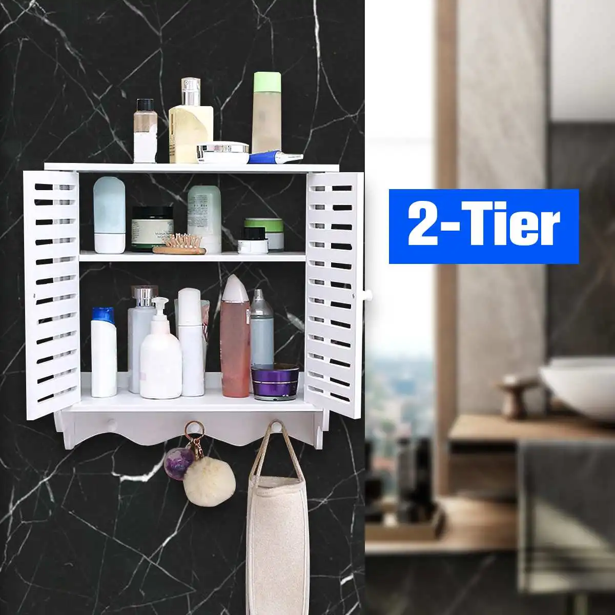 2-Tier Bathroom Shelf Rack Cabinet Shower Cosmetic Storage Closet Wall Mounted Corner Sundries Organizer Holder Tray with Hook
2-Tier Bathroom Shelf Rack Cabinet Shower Cosmetic Storage Closet Wall Mounted Corner Sundries Organizer Holder Tray with Hook
