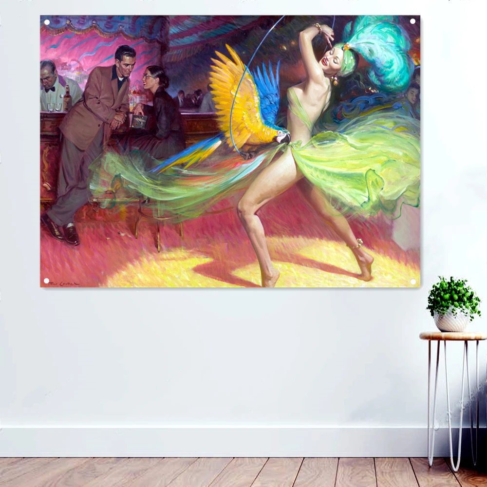 Gorgeous Dancing Girl Banner Hanging on The Wall, Vintage Pin Up Art Posters Canvas Painting Flag Mural Bar Cafe Home Decoration
Gorgeous Dancing Girl Banner Hanging on The Wall, Vintage Pin Up Art Posters Canvas Painting Flag Mural Bar Cafe Home Decoration
