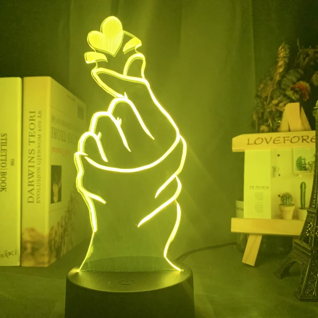 Finger Heart Led Night Light for Home Decoration Color Color Changing Touch Sensor Nightlight Cool Birthday Gift Table 3D Lamp
Finger Heart Led Night Light for Home Decoration Color Color Changing Touch Sensor Nightlight Cool Birthday Gift Table 3D Lamp