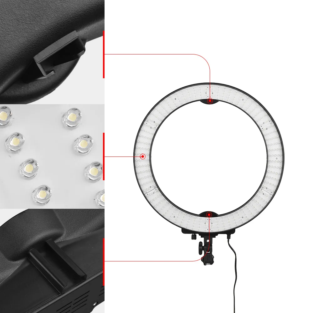 Andoer 36W LED Video Ring Light Photography Studio Fill-in Light 360pcs LED Beads 5500K Adjustable Brightness with Color Filters
Andoer 36W LED Video Ring Light Photography Studio Fill-in Light 360pcs LED Beads 5500K Adjustable Brightness with Color Filters