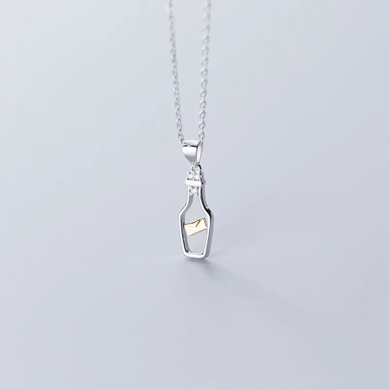 Ginin Pure 925 Sterling Silver Necklace For Female Cute Creative Hollow Wine Bottle Fashion Zircon Neck Choker Women Jewelry
Ginin Pure 925 Sterling Silver Necklace For Female Cute Creative Hollow Wine Bottle Fashion Zircon Neck Choker Women Jewelry