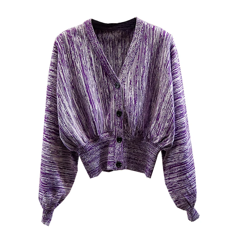 2020 Autumn Winter Cardigan Coat Women Knitted Sweater Long Sleeve V-neck Short Loose Kniting Cardigan Female Purple Sweaters
2020 Autumn Winter Cardigan Coat Women Knitted Sweater Long Sleeve V-neck Short Loose Kniting Cardigan Female Purple Sweaters