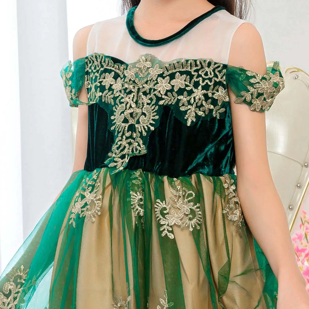 Flower Girls Dresses Illusion O-Neck Short Tulle Luxury Off The Shoulder Embroidery Ankle-Length Kids Party Princess Gown F493
Flower Girls Dresses Illusion O-Neck Short Tulle Luxury Off The Shoulder Embroidery Ankle-Length Kids Party Princess Gown F493