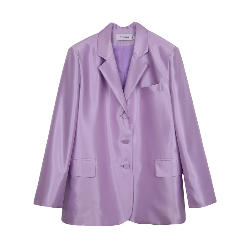SHENGPALAE Purple Blazer Women's Spring Autumn 2021 New Notched Large Szie Single Breasted Long Sleeve Suit Coat Female Tide
SHENGPALAE Purple Blazer Women's Spring Autumn 2021 New Notched Large Szie Single Breasted Long Sleeve Suit Coat Female Tide