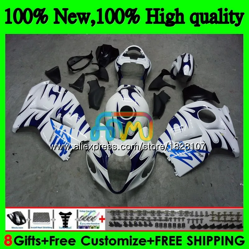 

Hayabusa For SUZUKI GSX-R1300 GSXR 1300 1996 1997 1998 1999 2000 2001 48BS.122 GSXR1300 96 97 98 99 00 01 Blue flames Fairings