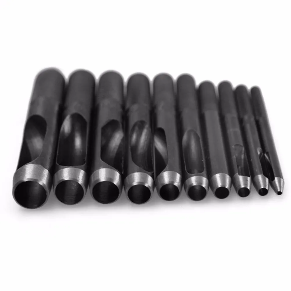 10 PCS Set Hole Punches Tool for Leather Craft Belt Waistband Leather bag Round Hole Tool, Silver Black 1 2 3 4 5 6 7 8 9 10mm
10 PCS Set Hole Punches Tool for Leather Craft Belt Waistband Leather bag Round Hole Tool, Silver Black 1 2 3 4 5 6 7 8 9 10mm