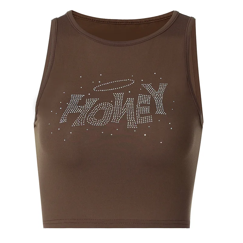 Ladies Camisole Spring Letters Rhinestone Slim Slim Navel Sleeveless Sexy Vest Solid Color Sexy Simple Fashion Women's Clothing
Ladies Camisole Spring Letters Rhinestone Slim Slim Navel Sleeveless Sexy Vest Solid Color Sexy Simple Fashion Women's Clothing
