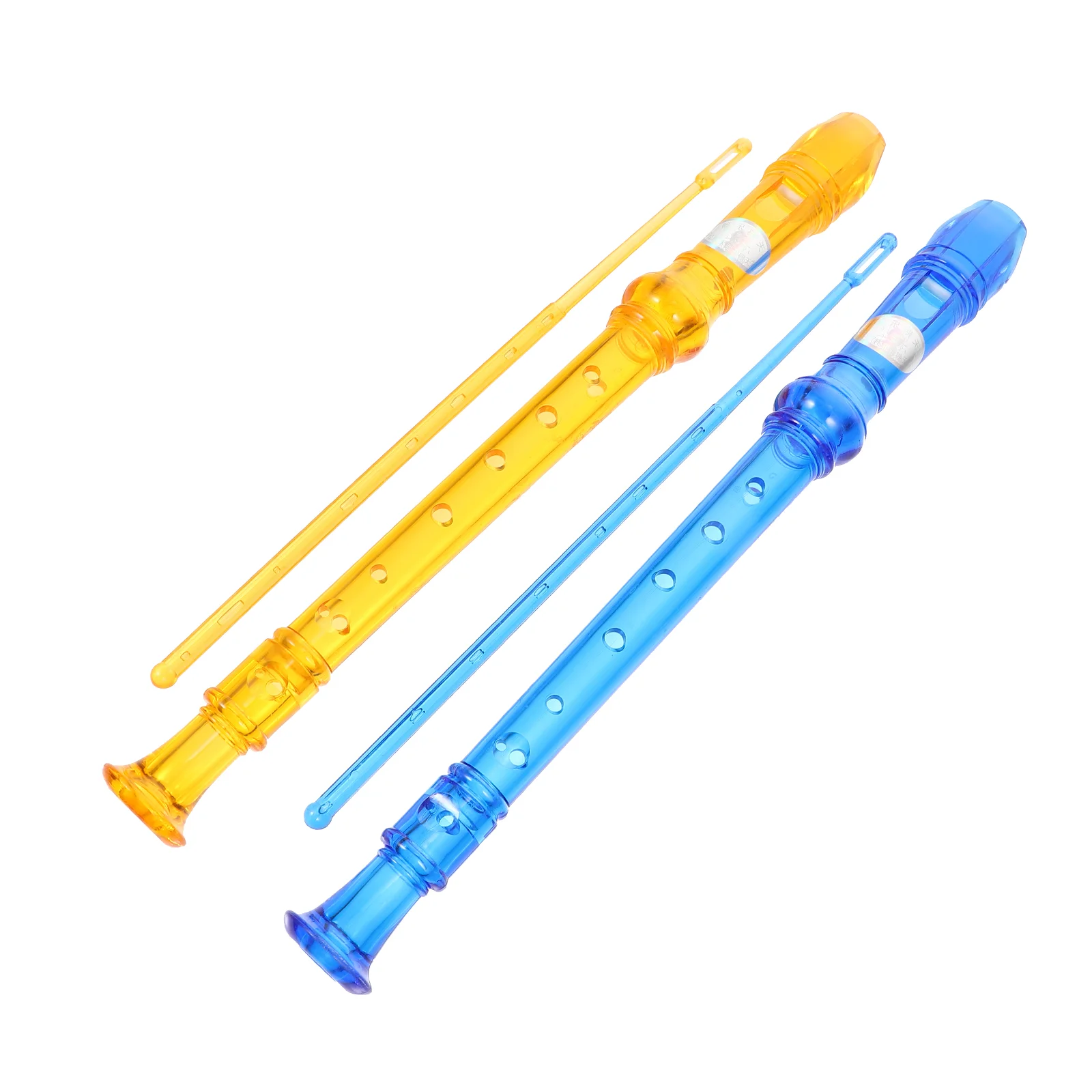 

2 шт. прочный ветровой инструмент для начинающих с 8 отверстиями, кларинеты для практики (оранжевый, синий)