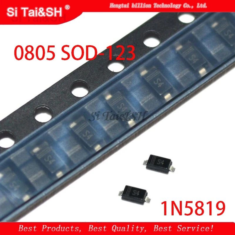 Фото Диод SMD 100 SOD-0805 1N5819 1N4007 1N4148 so123 SOD-123 323 1N4148WS 1N5819WS B5819WS so323 1206 шт. | Электронные