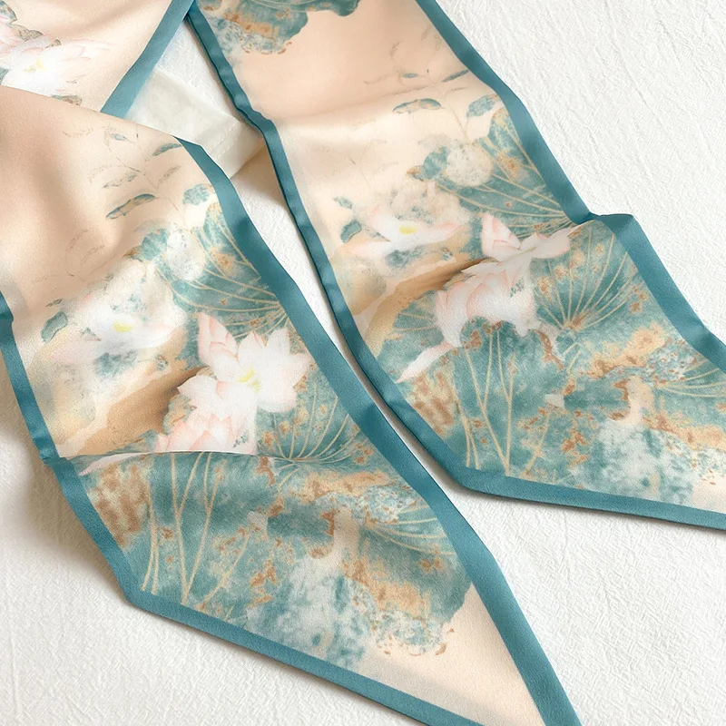 Lotus Printing Scarf Women Green Hair Tie Band Kerchief Wrist Ribbons Fashion Head Neck Silk Satin Bag Scarfs long silk scarf
Lotus Printing Scarf Women Green Hair Tie Band Kerchief Wrist Ribbons Fashion Head Neck Silk Satin Bag Scarfs long silk scarf