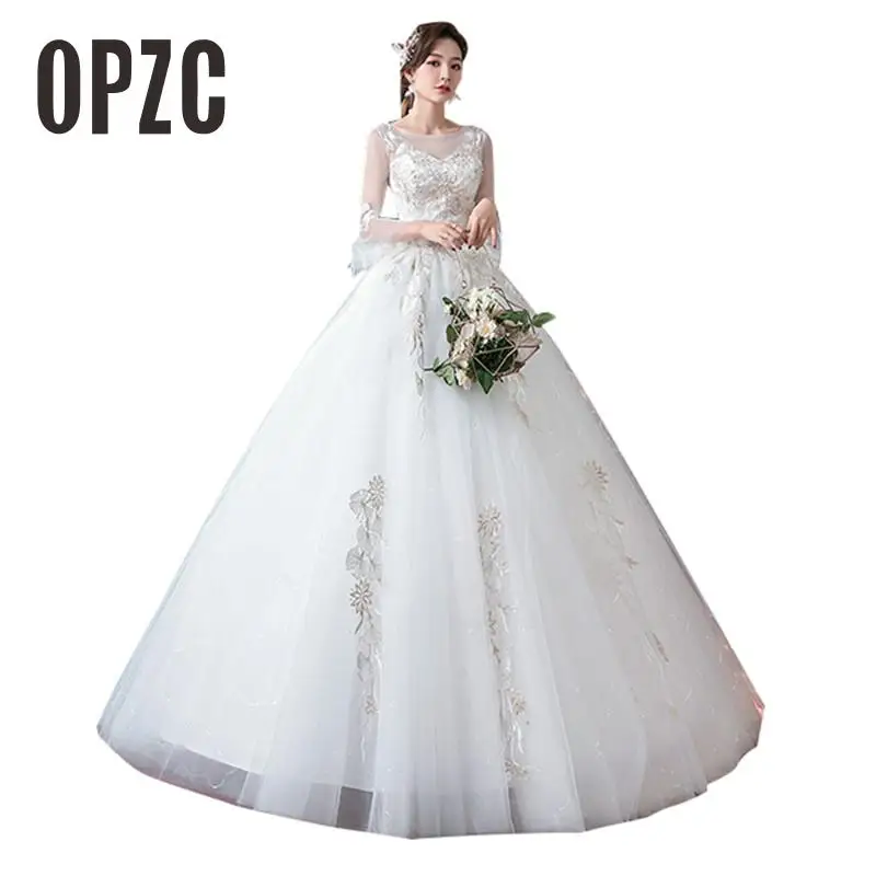 O-neck Wedding Dress 2020 Three Quarter Flare Sleeve Gown Vestido De Noiva Custom Plus Size Bridal Frock Robe De Mariage
O-neck Wedding Dress 2020 Three Quarter Flare Sleeve Gown Vestido De Noiva Custom Plus Size Bridal Frock Robe De Mariage