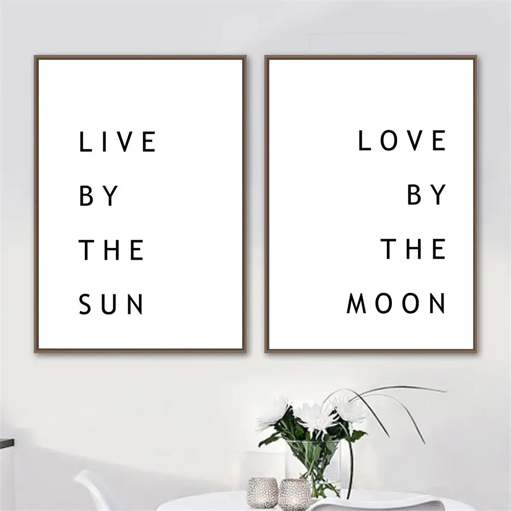 Inspirational Quotes Canvas Painting Nordic Live By The Sun&Moon Poster And Print Minimalist Picture Modern Wall Art Home Decor
Inspirational Quotes Canvas Painting Nordic Live By The Sun&Moon Poster And Print Minimalist Picture Modern Wall Art Home Decor