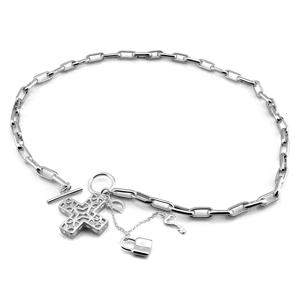 Christmas Gifts Solid 925 Silver Cross Pendant Fashion Woman Silver Necklace Charming Lady Silver Jewelry Wholesale
Christmas Gifts Solid 925 Silver Cross Pendant Fashion Woman Silver Necklace Charming Lady Silver Jewelry Wholesale