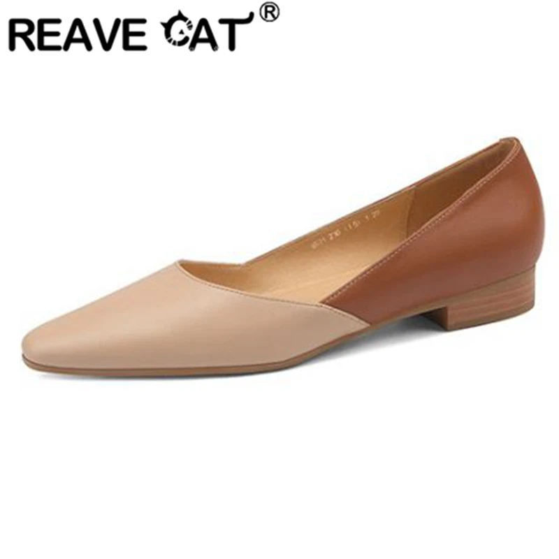 REAVE CAT 2022 New Pumps For Woman Square Toe Low Heel Sheepskin Slip-on Size 34-39 Mix Color Beige Apricot Concise Spring S2806
REAVE CAT 2022 New Pumps For Woman Square Toe Low Heel Sheepskin Slip-on Size 34-39 Mix Color Beige Apricot Concise Spring S2806