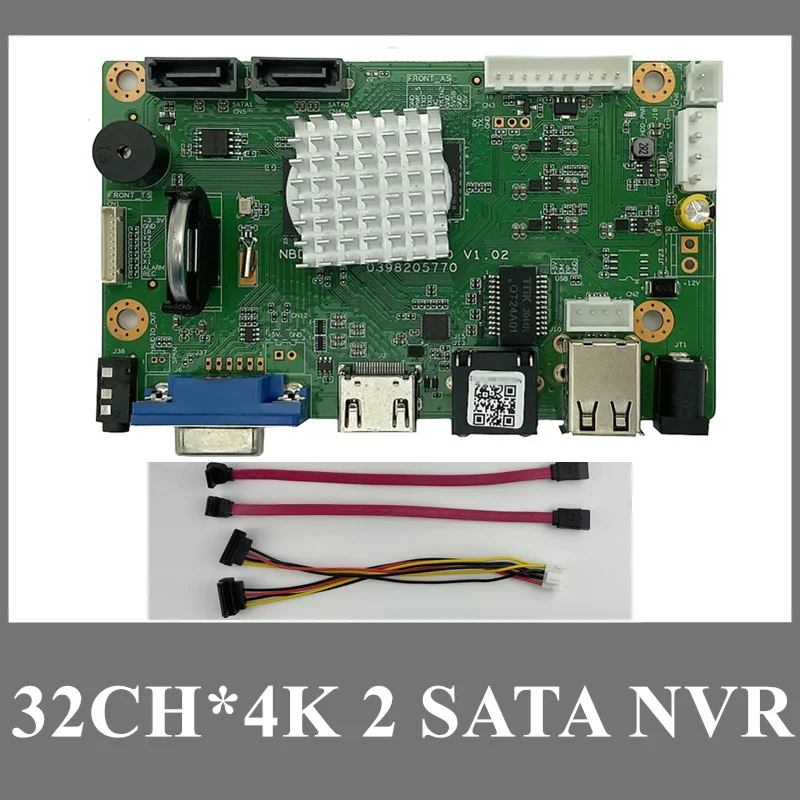 Сетевой цифровой видеорегистратор H.265 NVR 32 канала * 4K 2 SATA Max 14T Onvif CMS XMEYE