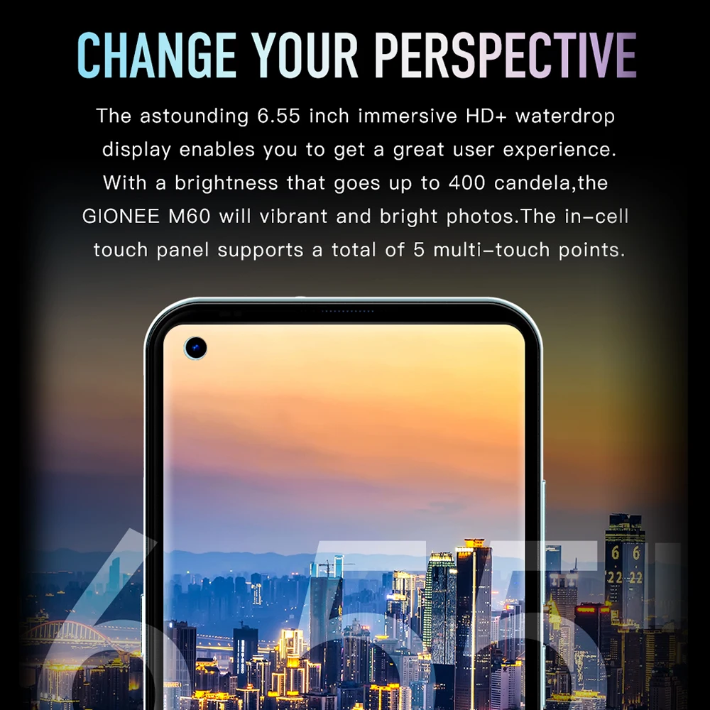 GIONEE M60 мобильный телефон 4 ГБ 128 Восьмиядерный Android 11 4G смартфон 6 55 "8MP + 13MP 5000mAh