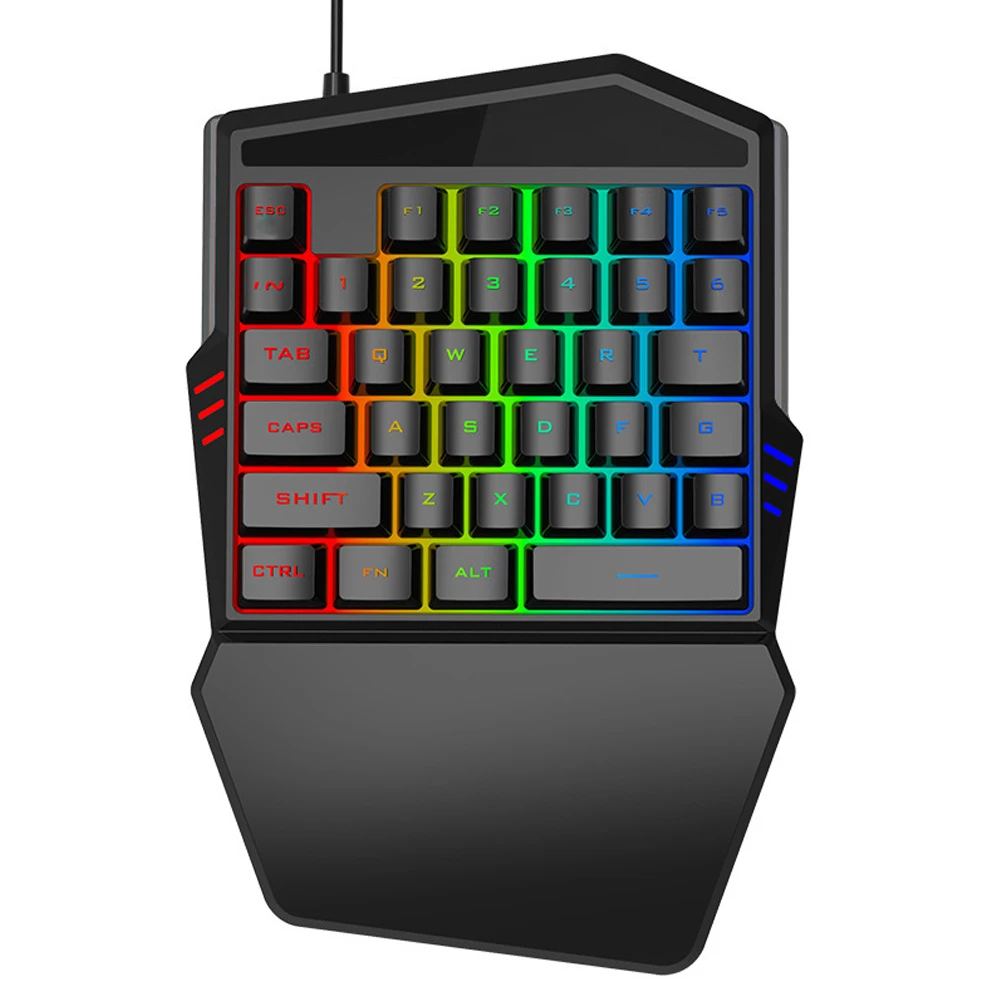One-Handed Gaming Keyboard Portable USB Wired Keyboard 35 Keys Mini Keyboard with Colorful Backlit for Laptop Smartphone Tablets
One-Handed Gaming Keyboard Portable USB Wired Keyboard 35 Keys Mini Keyboard with Colorful Backlit for Laptop Smartphone Tablets
