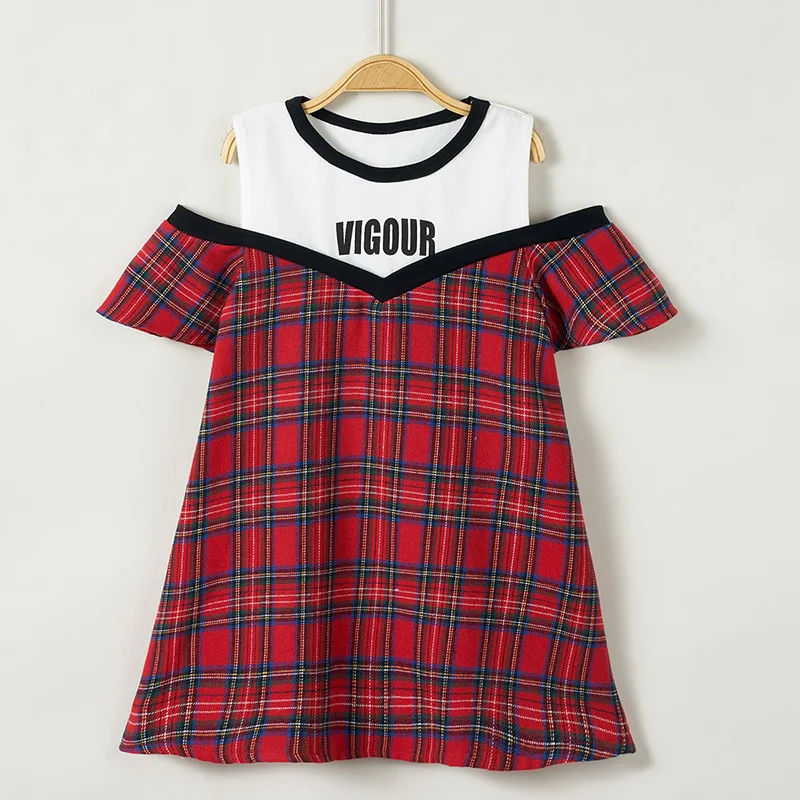 Girls Summer Off-shoulder Dresses Gothic British Style Red Plaid Print Splice A-line Child Dress
Girls Summer Off-shoulder Dresses Gothic British Style Red Plaid Print Splice A-line Child Dress